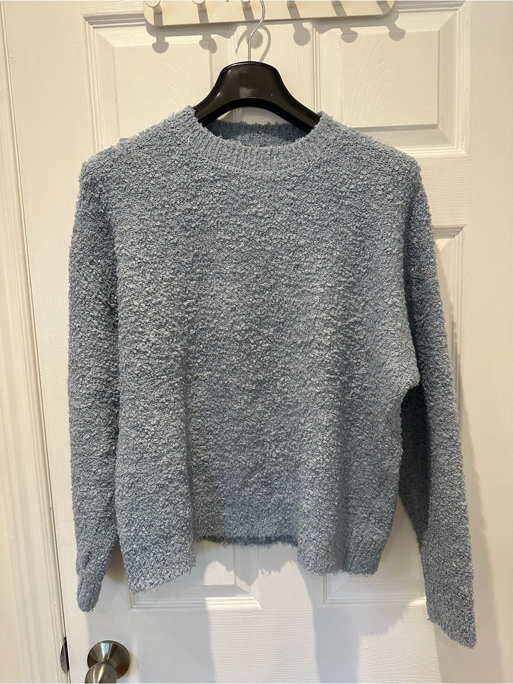 Mango bouclé Crewneck Sweater - Light Blue